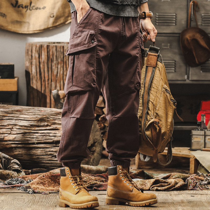 美式復古工裝褲子男春季2025新款潮牌城市戶外通勤寬鬆束腳休閒褲