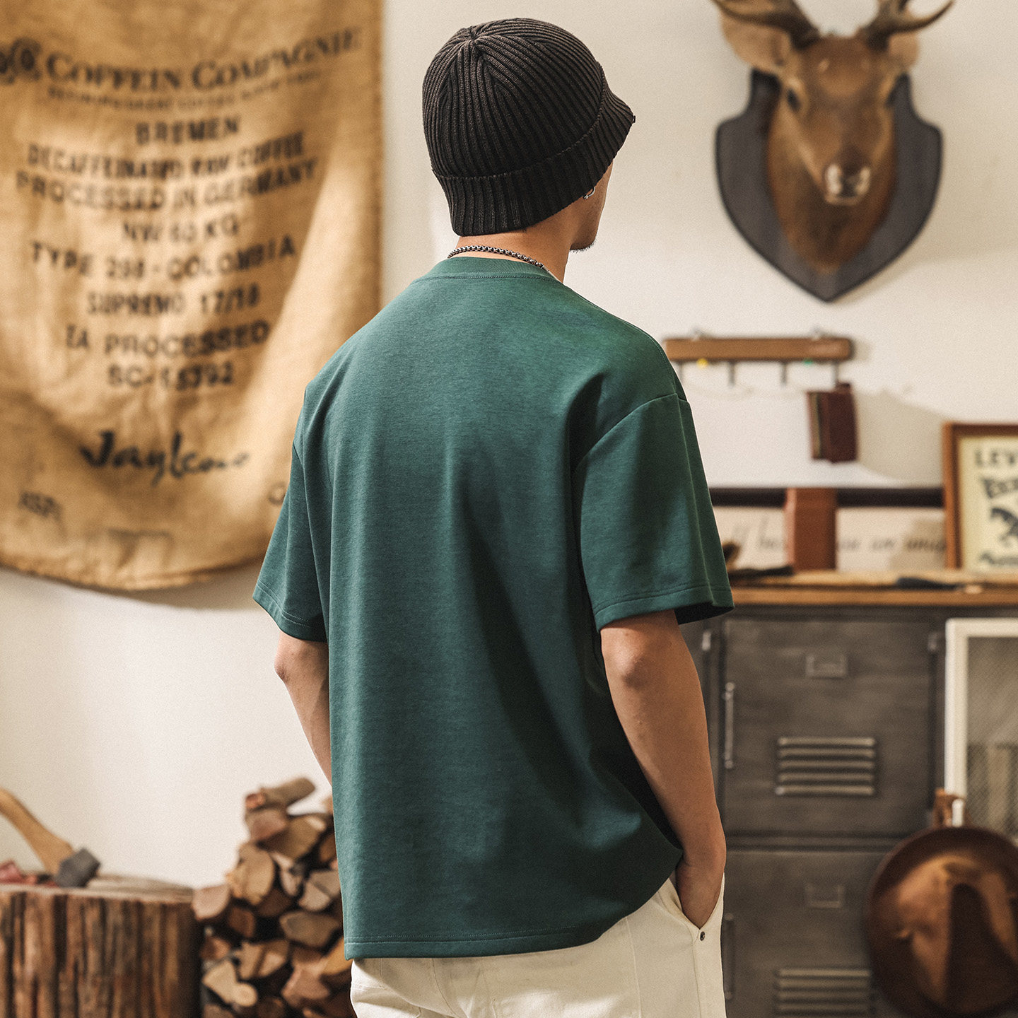 糯滑果凍棉短袖男款夏季莫代爾涼感T恤男美式復古潮牌寬鬆上衣男