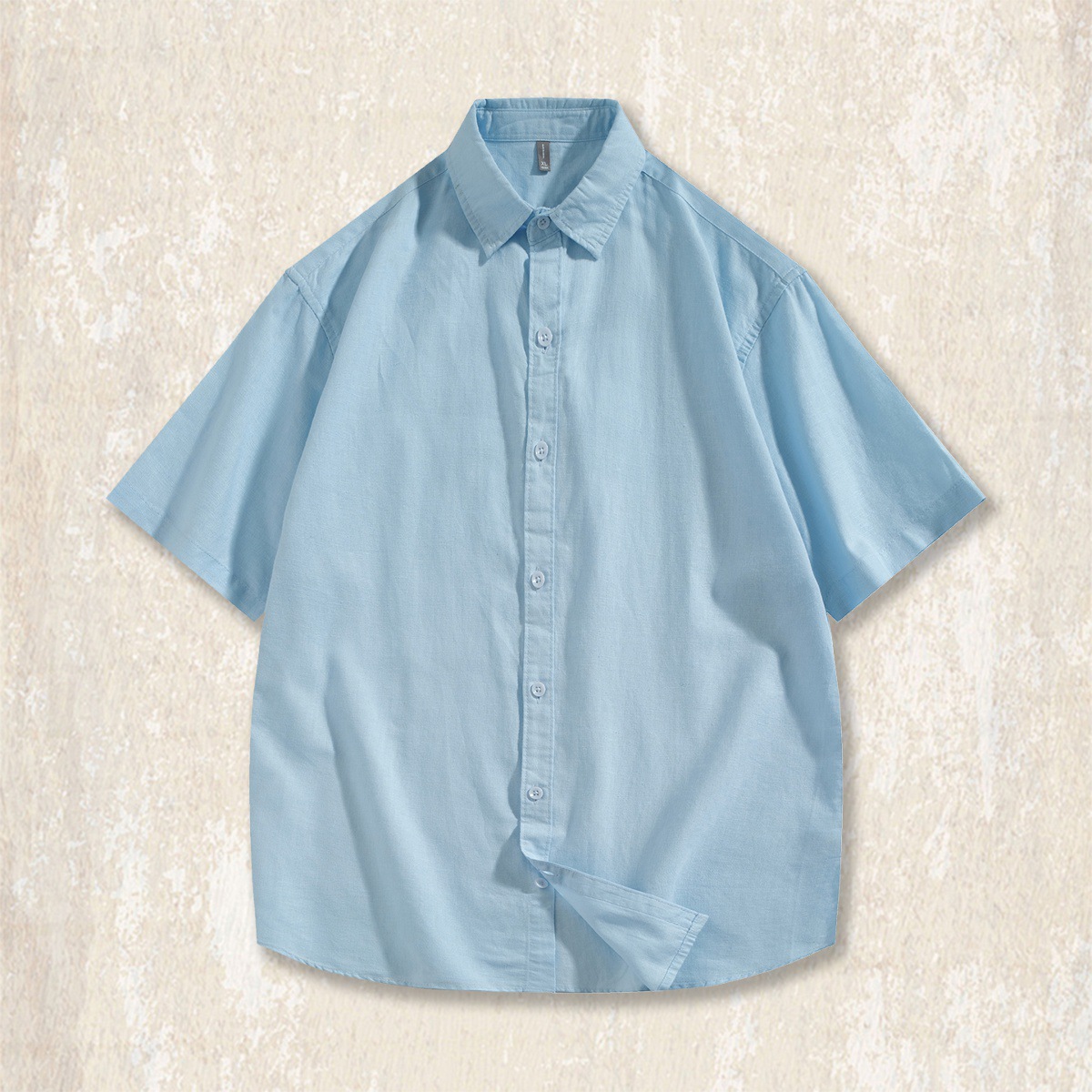 高級感中式國風亞麻短袖襯衫男夏季新款2025寬鬆休閒半袖薄款襯衣