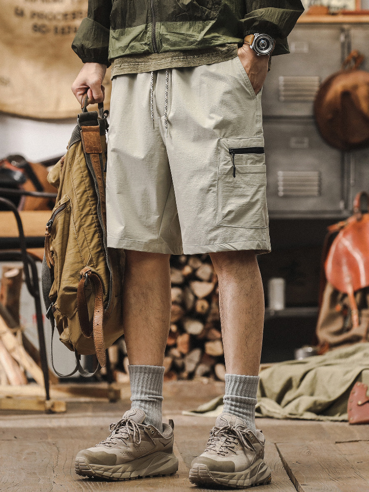 杰雷諾夏季山系戶外工裝短褲男款美式潮牌多口袋休閒運動五分中褲
