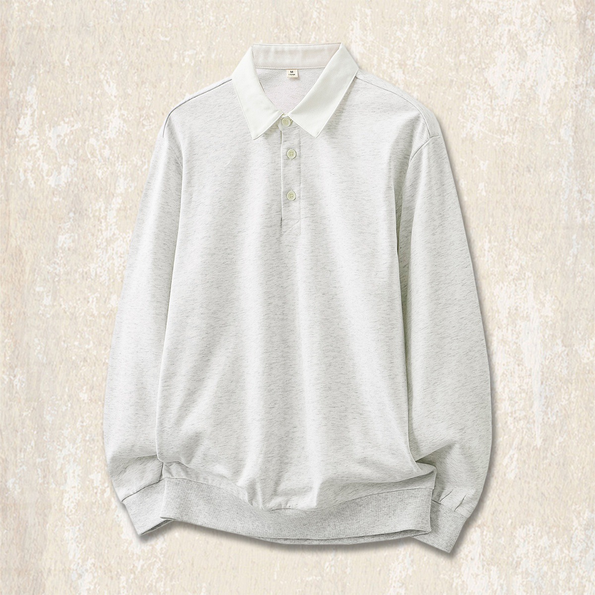 美式復古280g重磅衛衣男春秋款寬鬆撞色翻領Polo衫男長袖休閒上衣