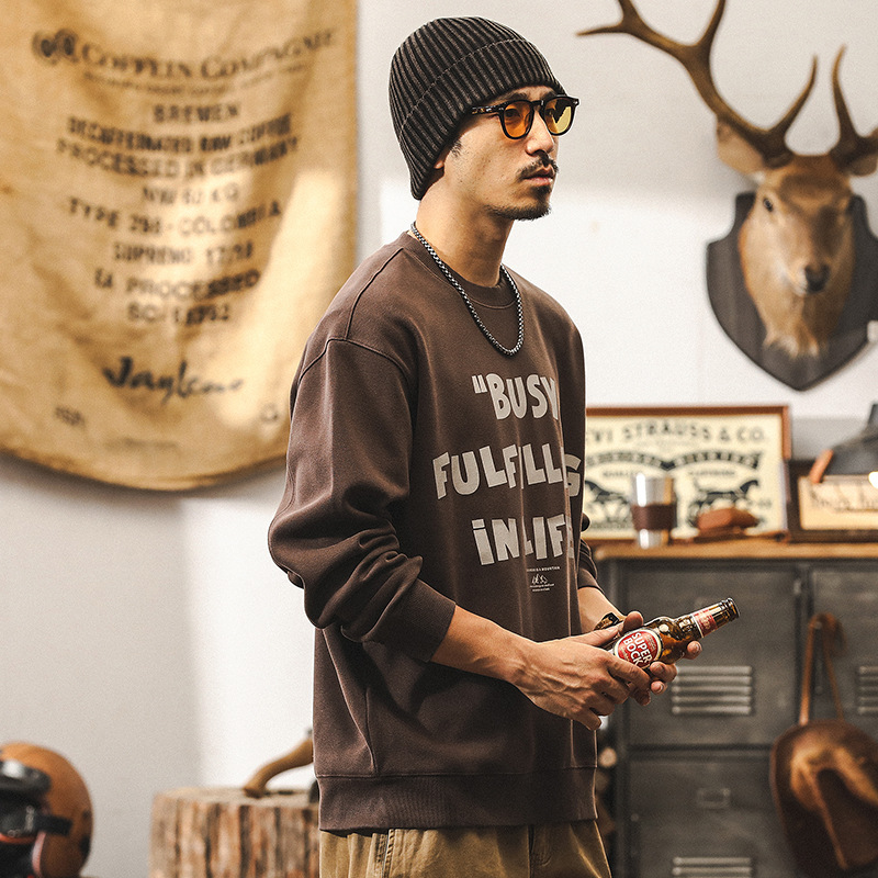 美式復古厚實400g重磅衛衣男冬季加絨加厚外套男潮牌寬鬆休閒上衣