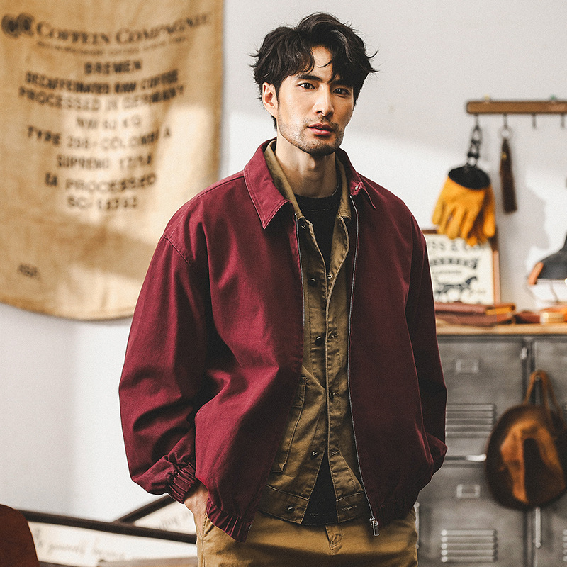 美式經典複古工裝夾克男春秋款潮牌寬松翻領水洗男士秋裝上衣外套