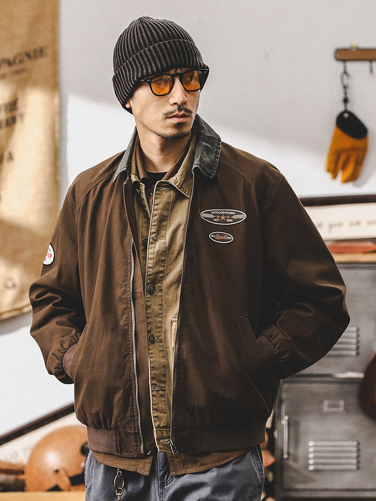 美式復古工裝底特律夾克男秋季潮牌獵裝硬核寬鬆休閒外套男春秋款