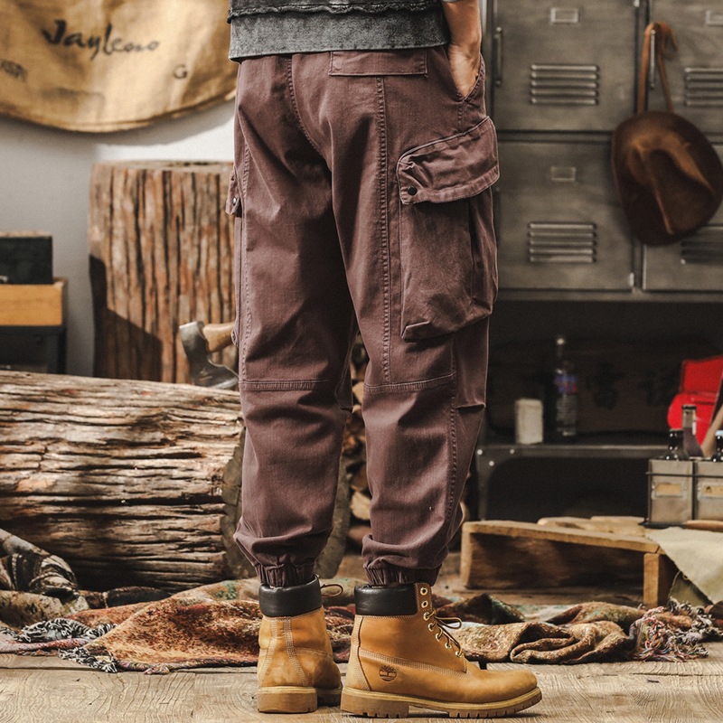 美式復古工裝褲子男春季2025新款潮牌城市戶外通勤寬鬆束腳休閒褲