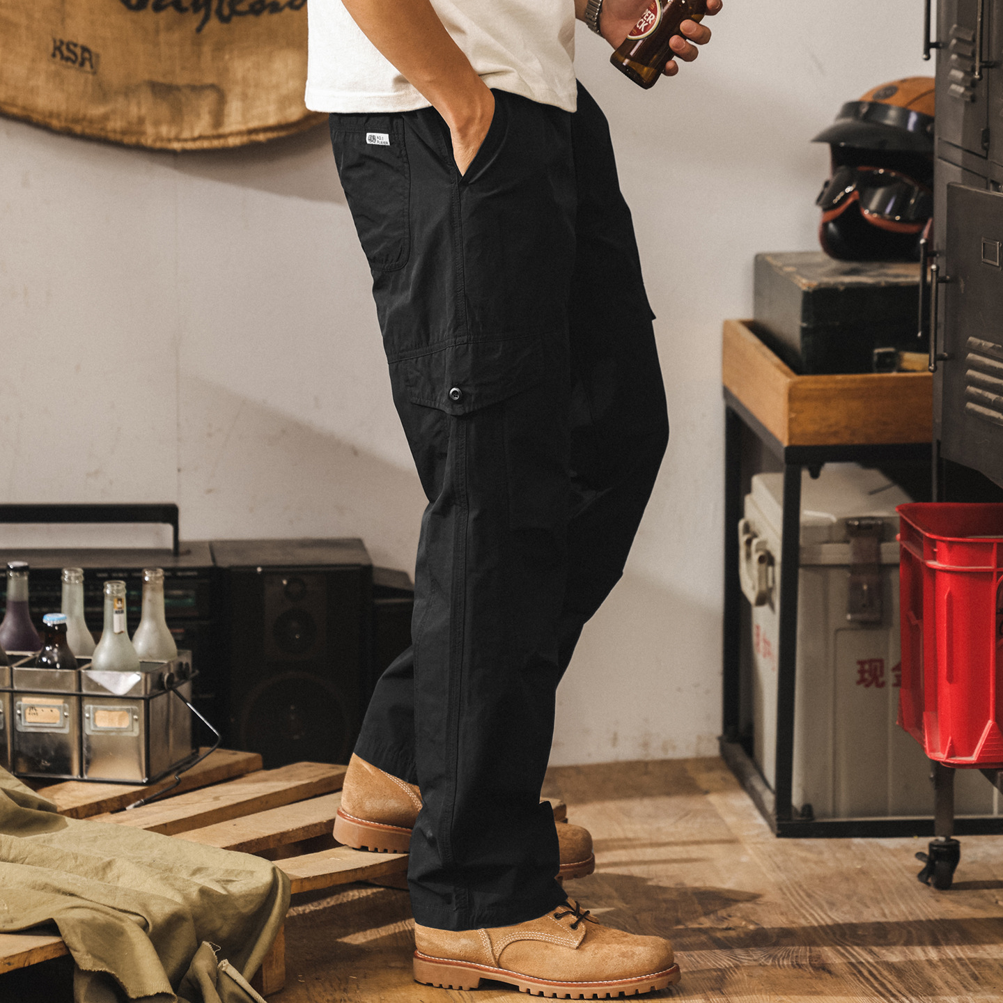 美式山系工裝褲子男夏季新款潮牌戶外機能速幹長褲寬鬆男士休閒褲