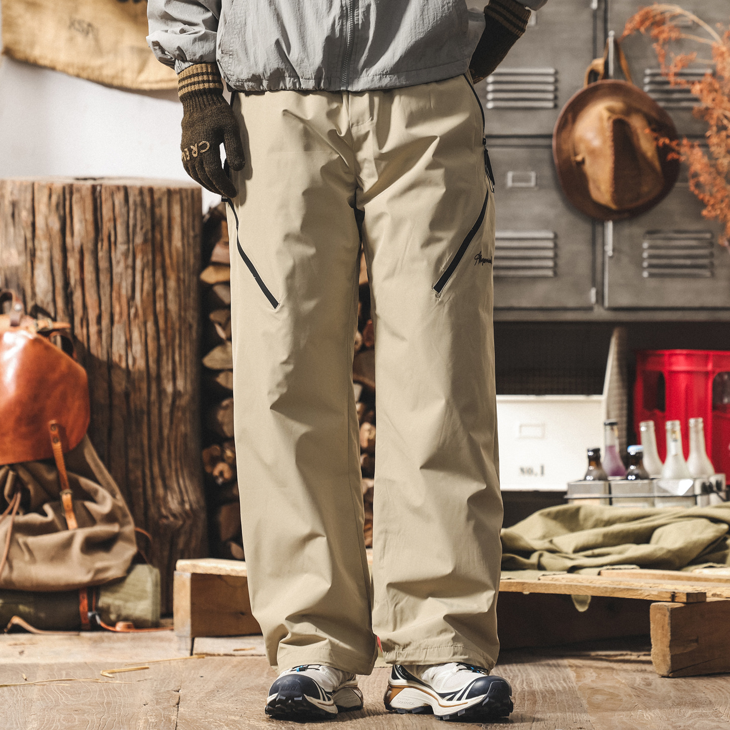 【輕暖禦寒】90鴨絨工裝羽絨褲男外穿冬季加厚保暖登山防水滑雪褲