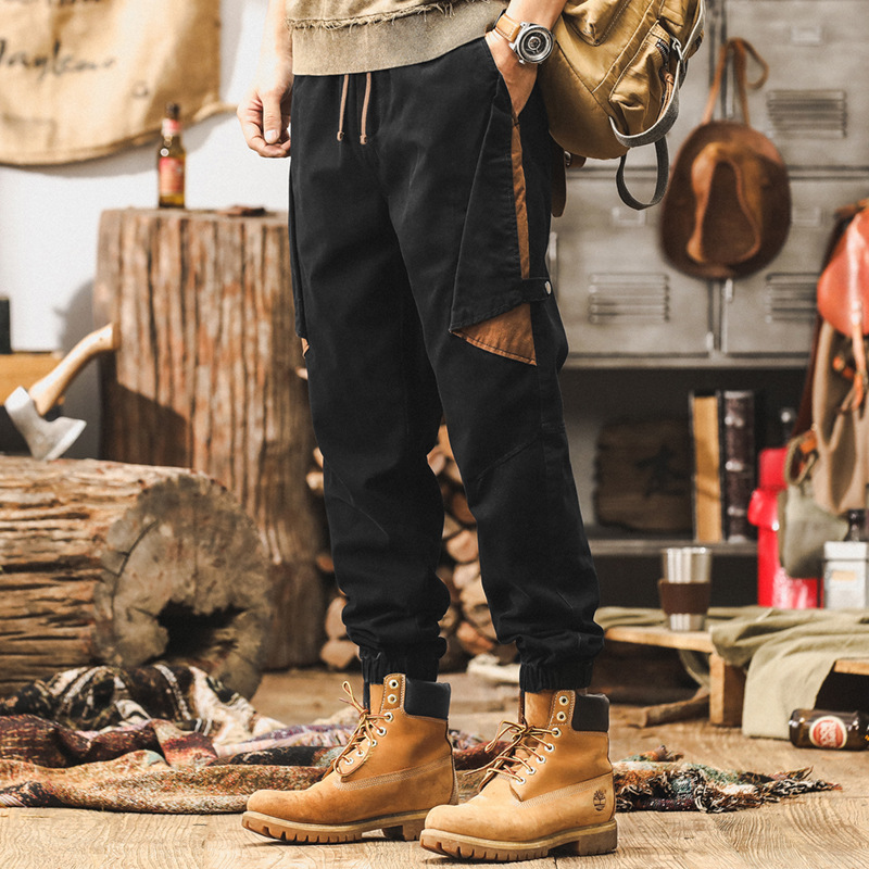 美式復古工裝褲子男寬鬆直筒男褲秋冬款潮牌男士休閒褲秋季束腳褲