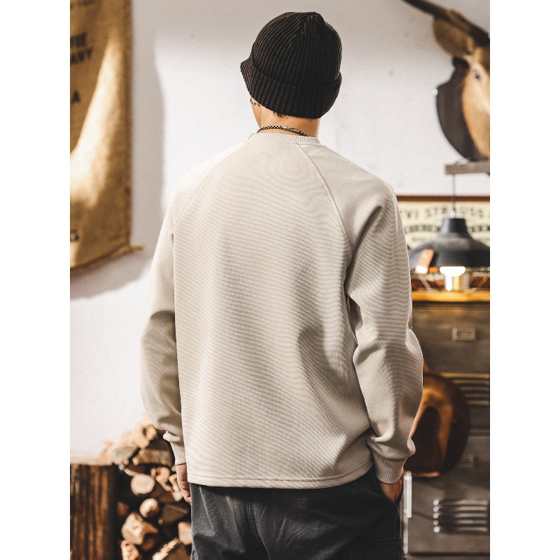 美式復古長袖t恤男秋季潮牌男士上衣寬鬆大碼300g重磅衛衣男春秋