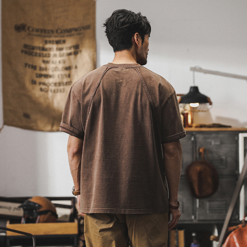美式复古重磅T恤男短袖夏季2024新款潮牌硬汉廓形宽松上衣男T潮流