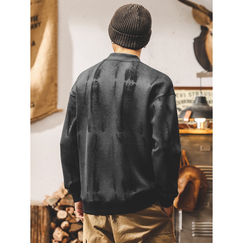 美式復古麂皮絨假兩件360g重磅衛衣男春秋新款潮牌寬鬆大碼上衣男