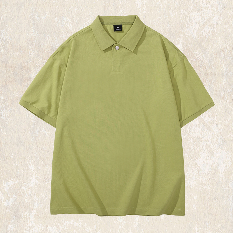 美式復古華夫格肌理短袖男夏季索羅娜涼感T恤潮牌高級感POLO衫男