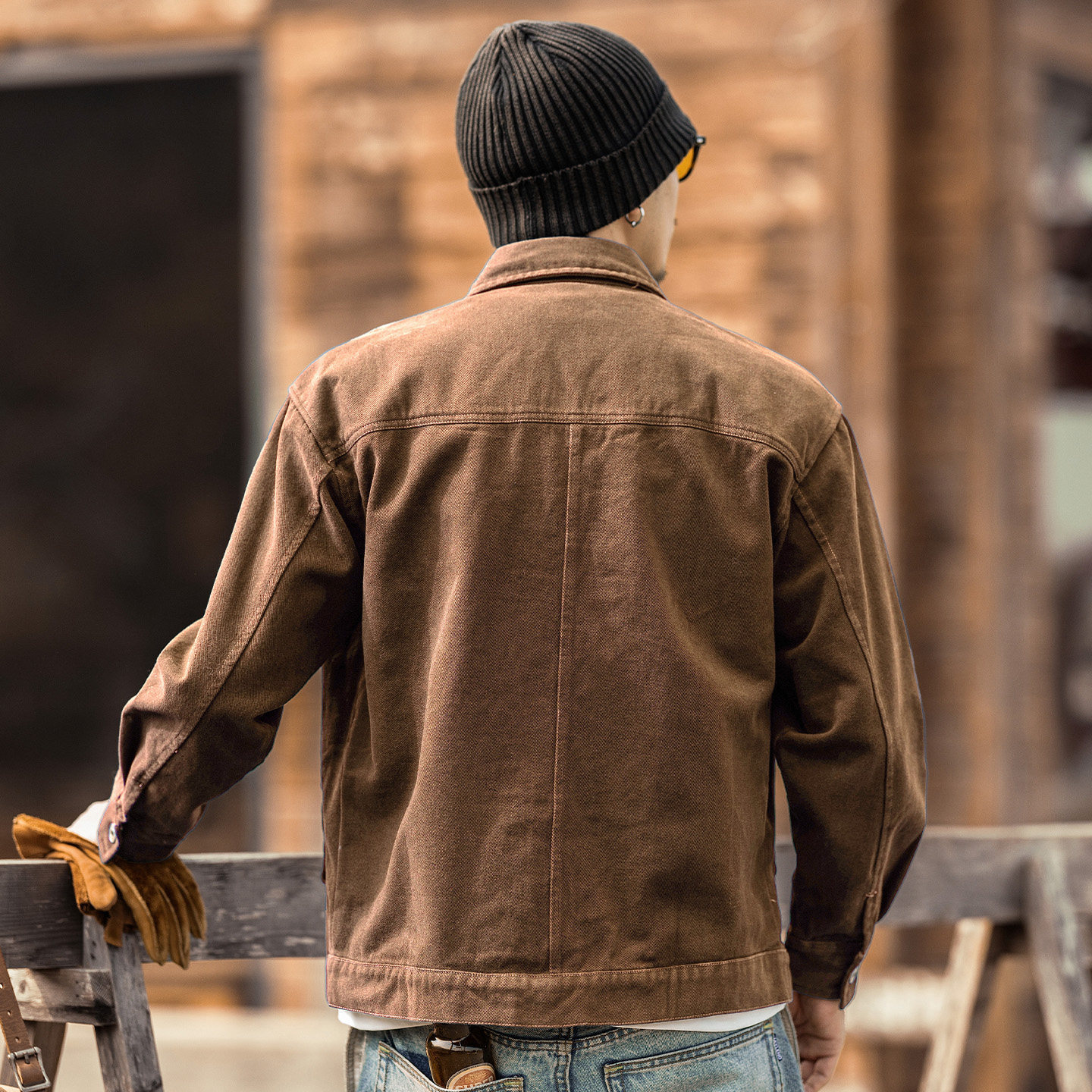 美式重磅復古工裝襯衫男長袖春季寬鬆休閒潮牌硬漢獵裝夾克男外套