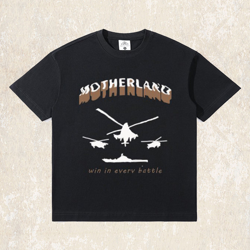 美式復古科技涼感棉男士T恤夏季短袖2025新款潮牌寬鬆印花上衣男