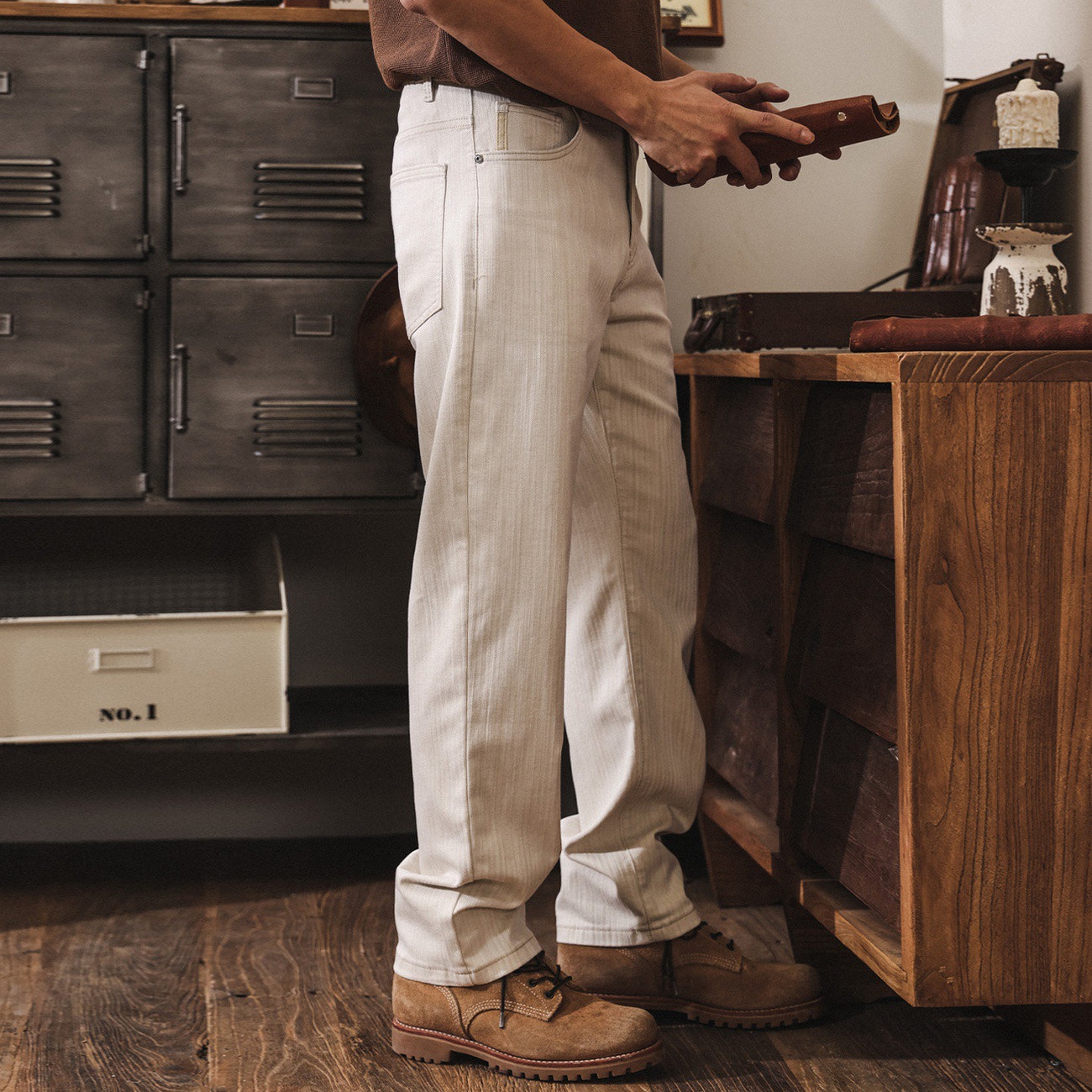 莫瑞老錢風牛仔褲男春季新款潮牌美式復古薄款休閒商務通勤直筒褲