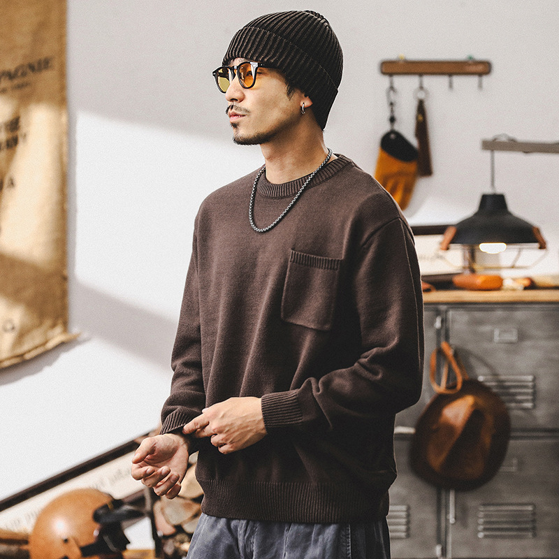 美式復古慵懶風毛衣男冬季潮牌寬鬆2024新款男士針織衫外套秋冬款