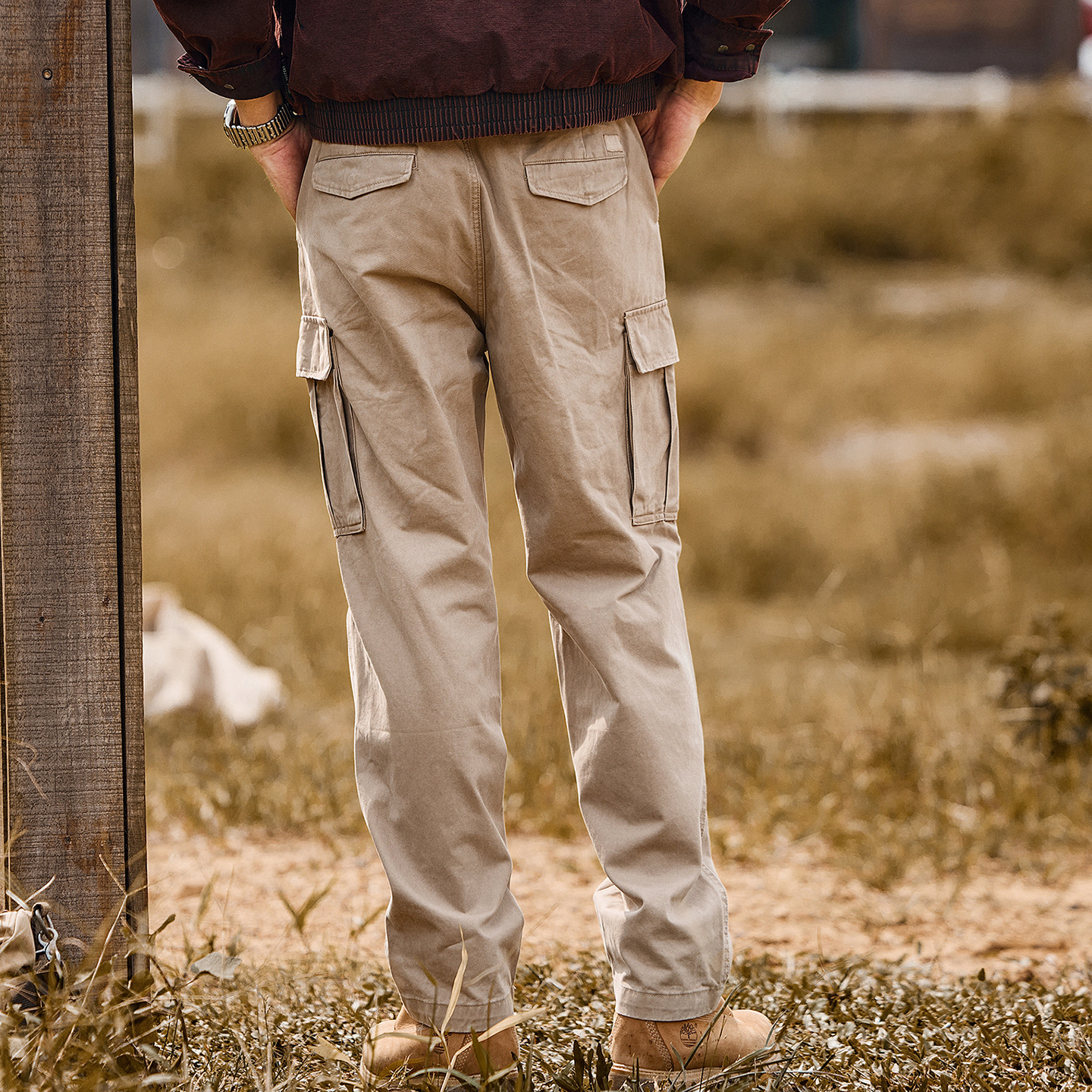 美式復古重磅工裝褲子男冬季加厚潮牌戶外機能傘兵褲寬鬆休閒長褲