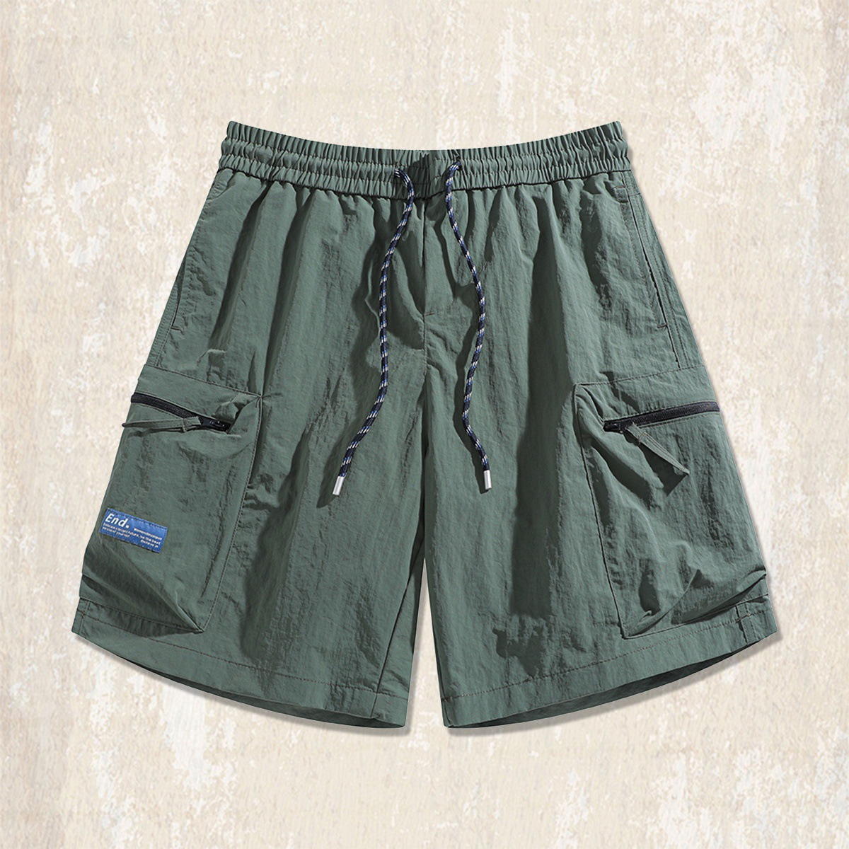 美式戶外順滑冰絲涼感工裝短褲男夏季粉色薄款褲子男休閒五分褲男