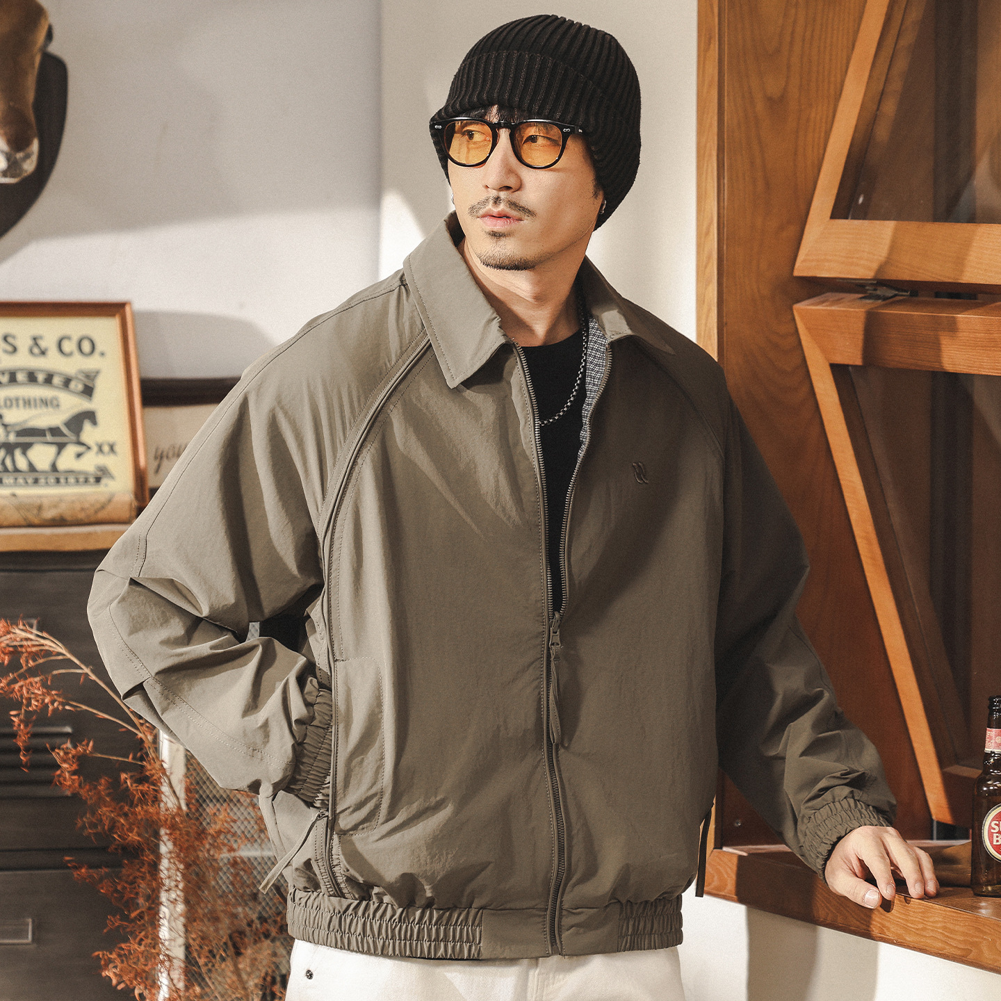 美式復古三防雙面穿夾克男秋季寬鬆2025新款教練老錢風外套男春秋