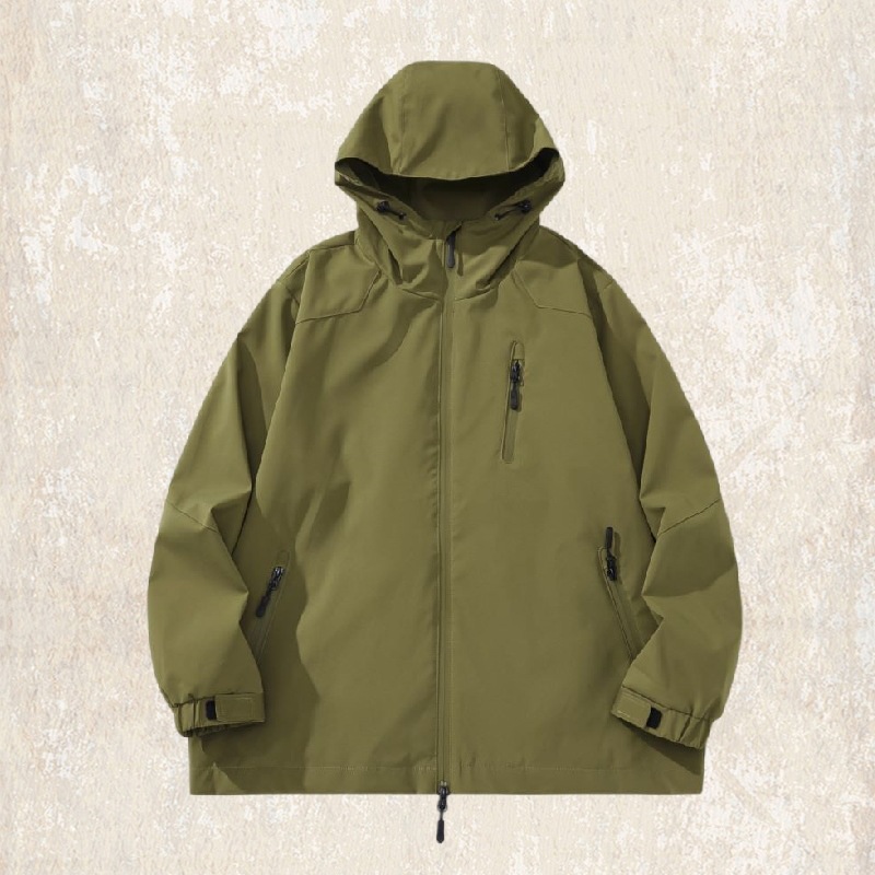 美式城市戶外通勤黑色夾克外套男春秋款三防山系徒步防水衝鋒衣男