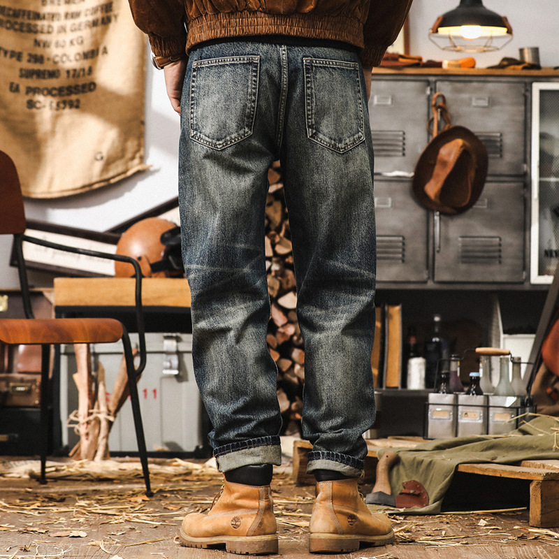 美式經典復古秋季牛仔褲男款直筒寬鬆2024新款休閒長褲潮牌褲子男