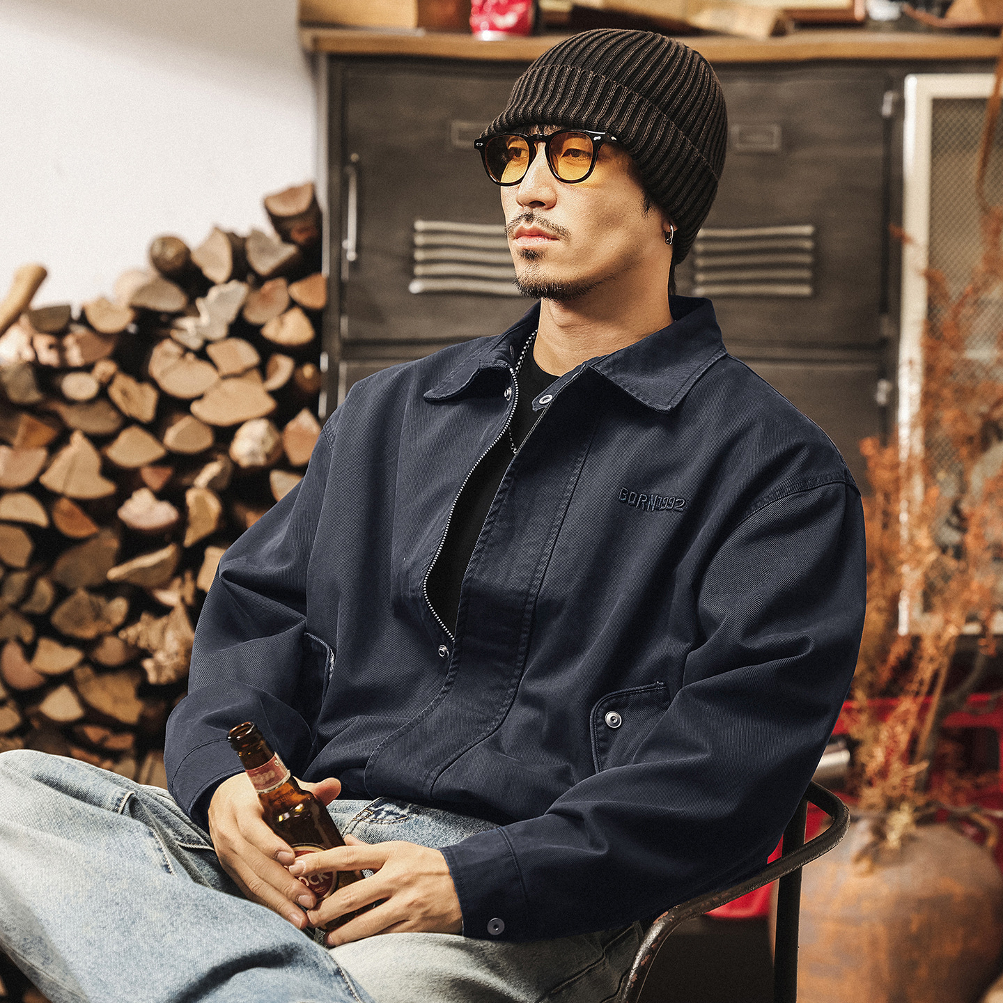 美式復古老錢風行政教練夾克男秋季短款寬鬆潮牌休閒男士外套春秋