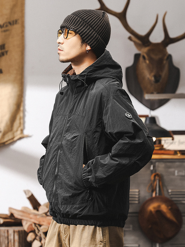美式復古雙面穿戶外拒水春季外套男2025新款寬鬆機能風三防夾克男