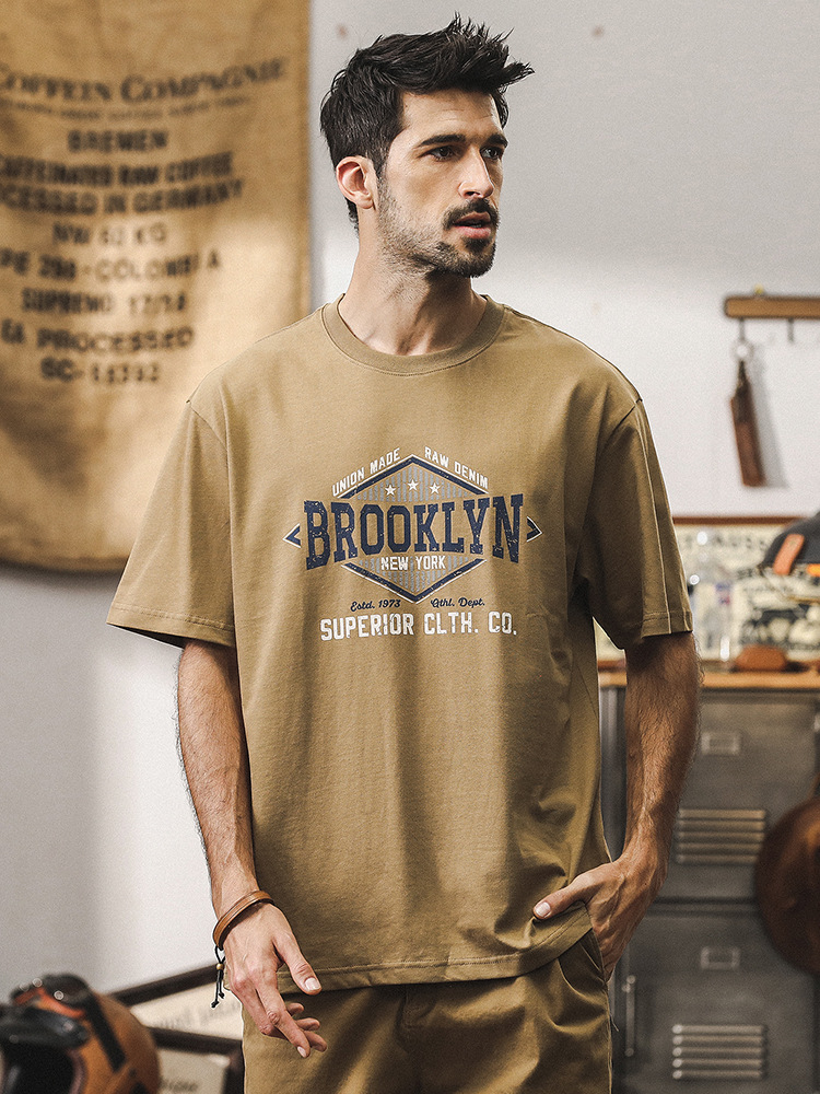 杰雷諾美式復古重磅男T恤短袖夏季潮牌寬鬆休閒大碼衣服男款