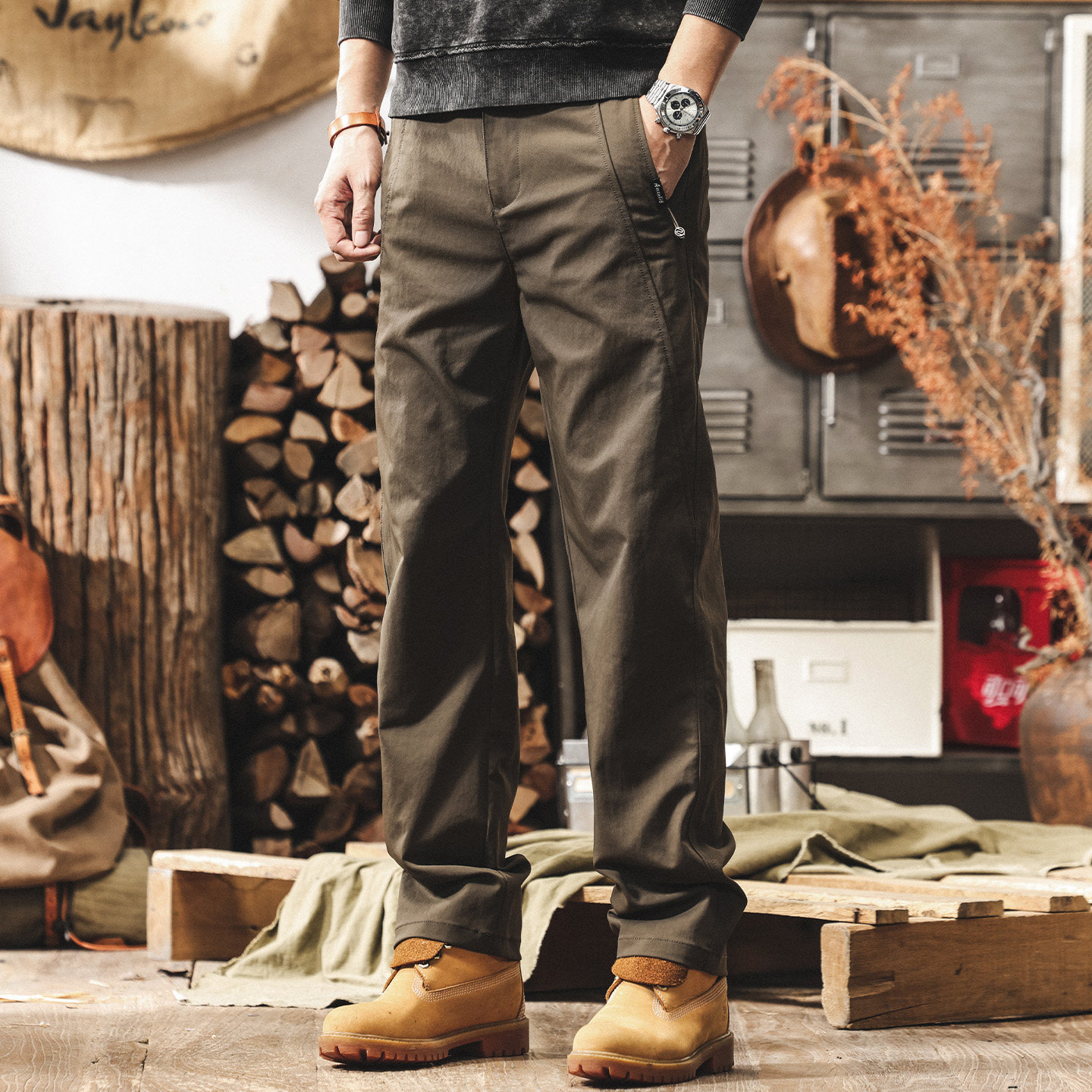 美式復古工裝褲子男褲直筒2026新款春季城市通勤潮牌寬鬆休閒褲男