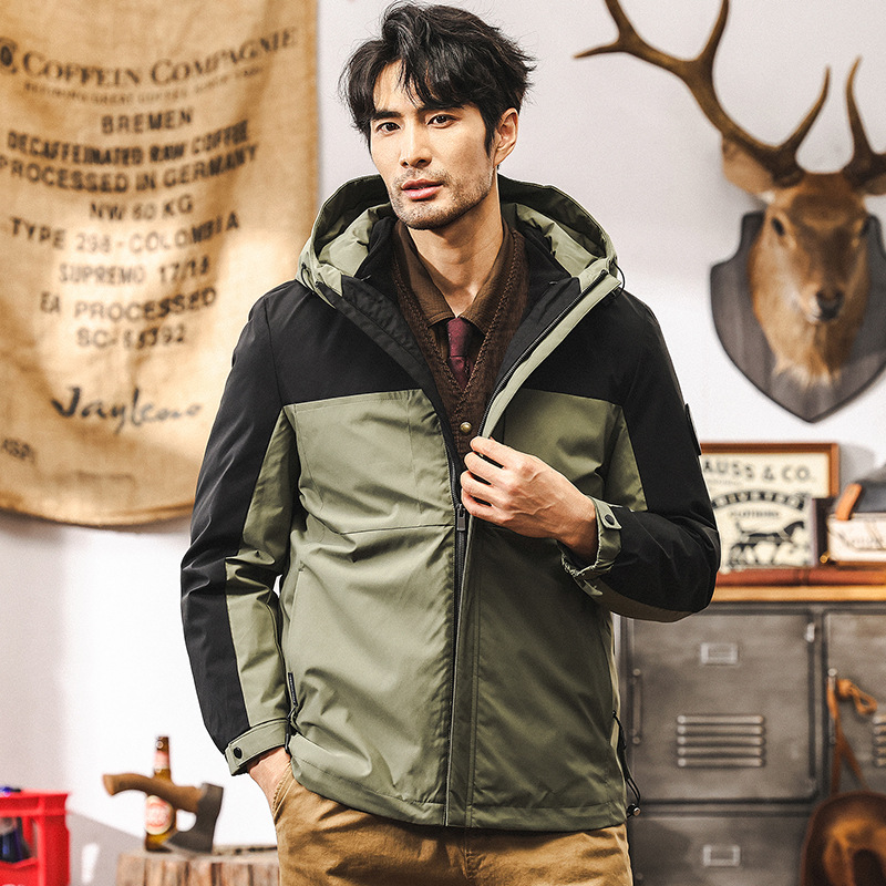 三合一新國標90鴨絨可拆卸內膽羽絨服男冬季戶外工裝男士秋冬外套