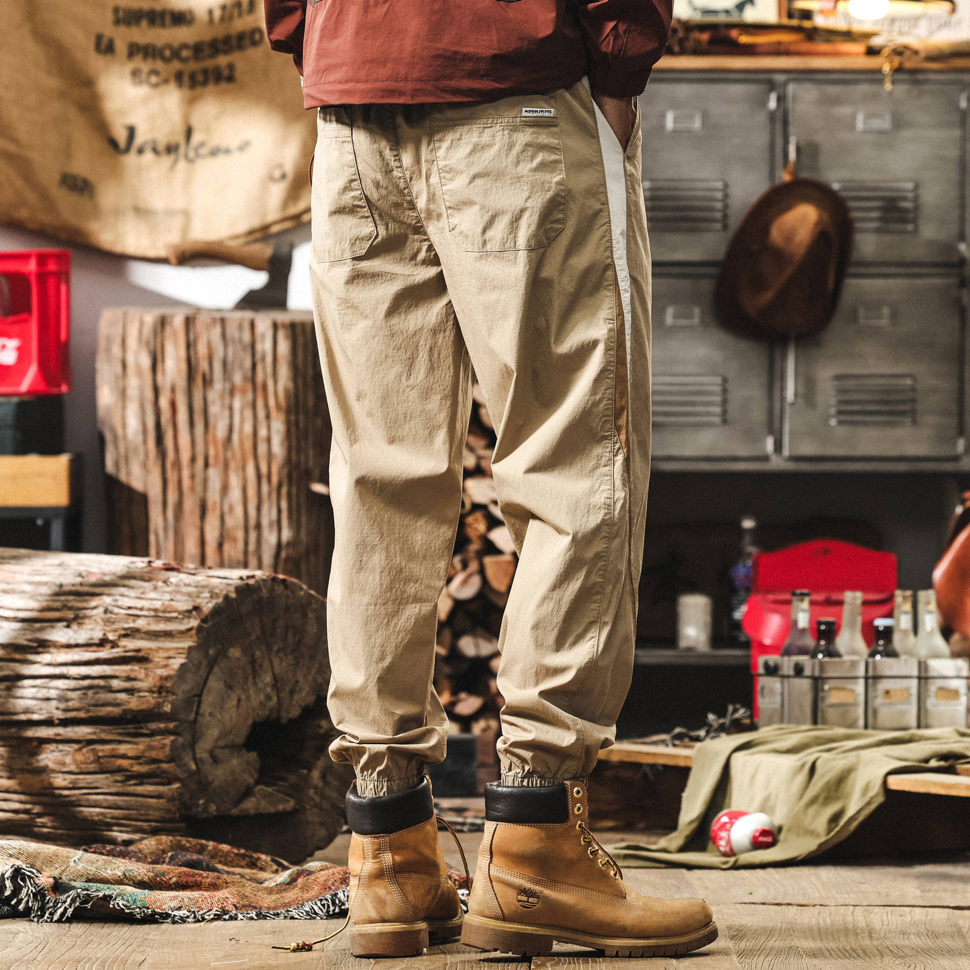 冰絲涼感休閒褲子男夏季薄款寬鬆大碼美式潮牌2025新款戶外速幹褲