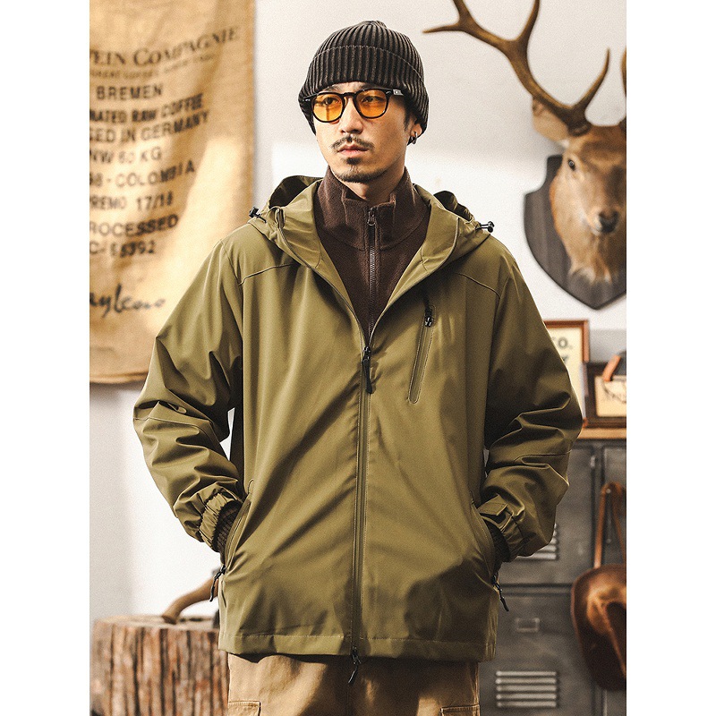 美式復古三防工裝夾克男春秋2025新款戶外機能通勤山系連帽外套男