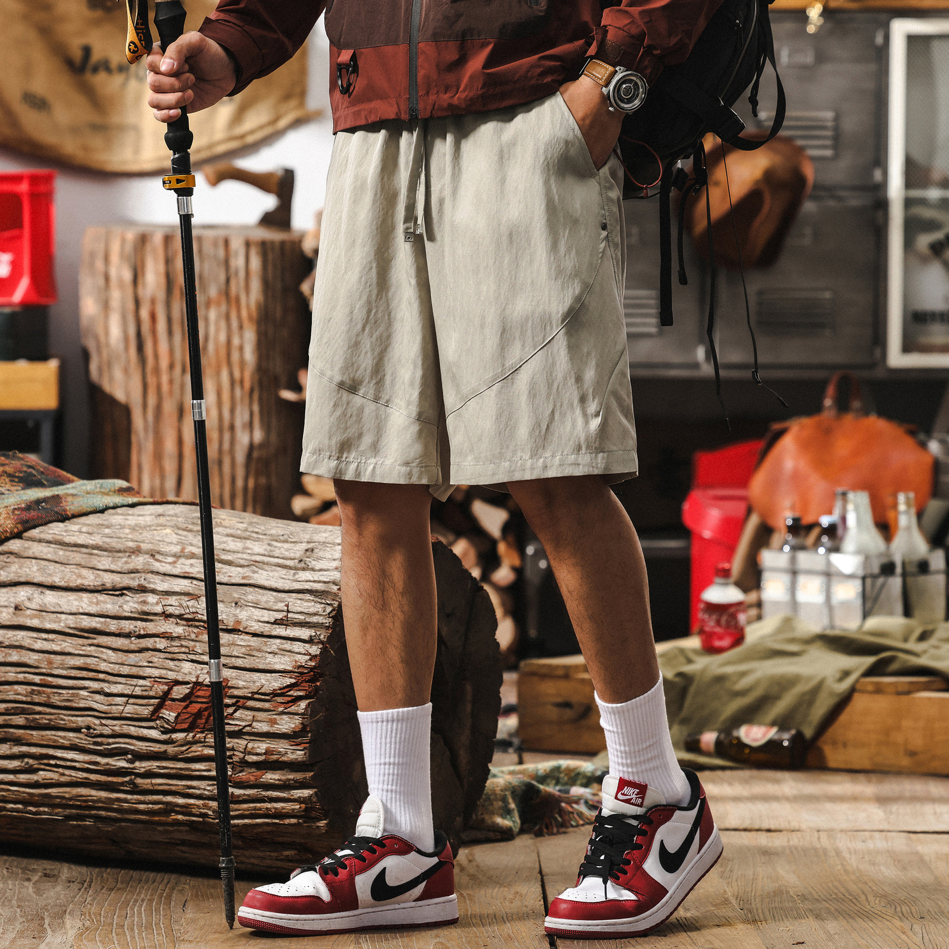 萊賽爾天絲親膚順滑男士運動短褲夏季潮牌寬鬆直筒薄款休閒五分褲