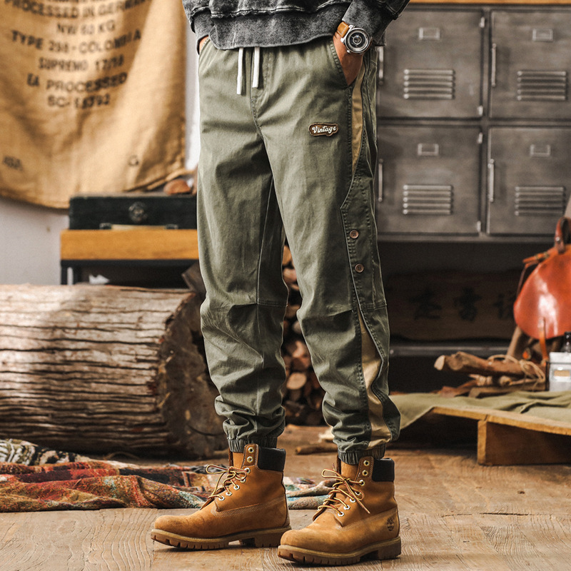 美式復古重磅工裝褲子男2025秋季潮牌寬鬆大碼男褲潮流男士休閒褲