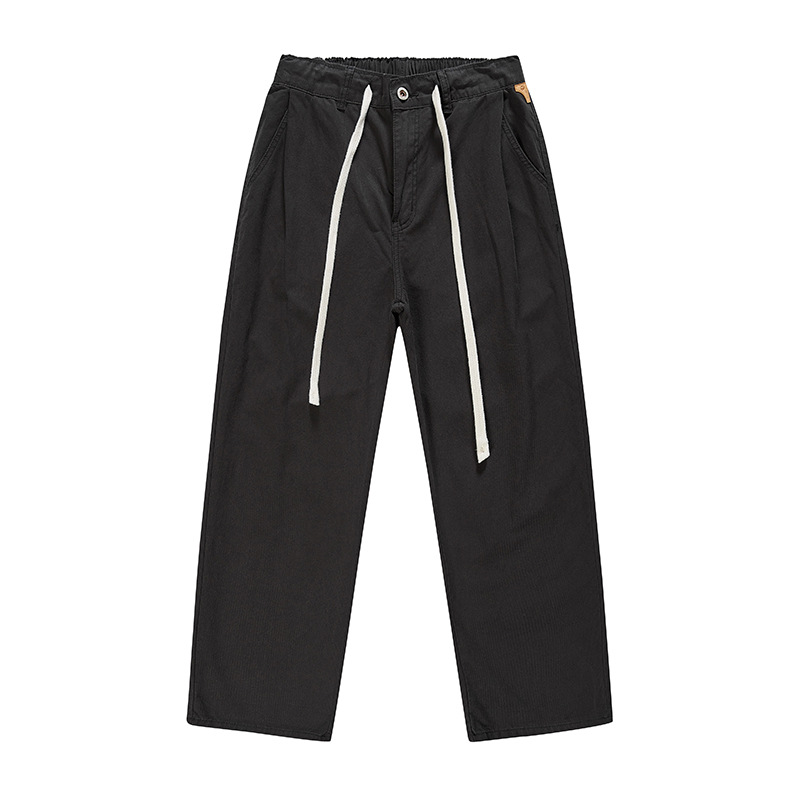 杰雷諾冰感提花夏季薄款休閒褲子男寬鬆潮牌百搭直筒褲男長褲