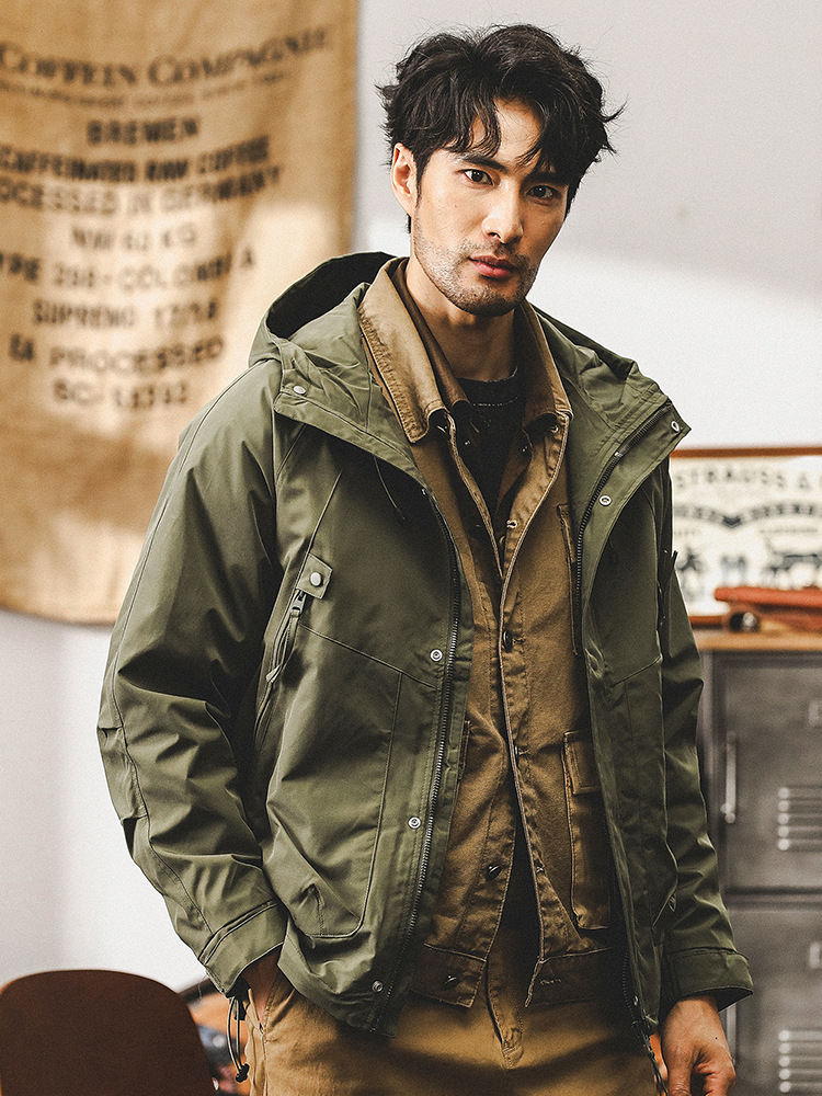 杰雷諾戶外山系工裝外套男春秋夾克美式潮牌機能騎行衝鋒衣男秋季