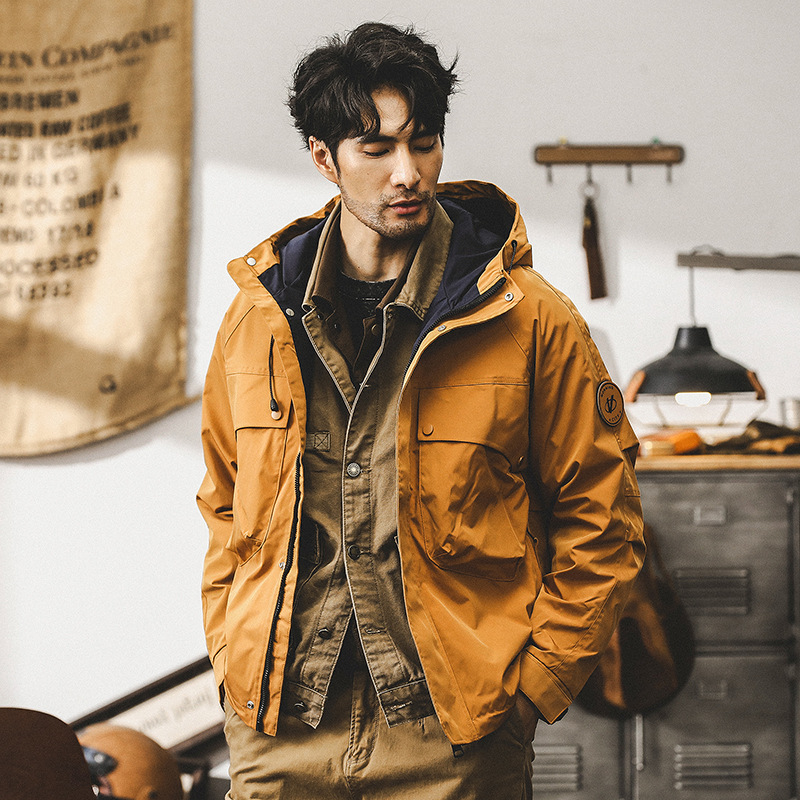 山系戶外防風防水衝鋒衣外套男秋季潮牌機能運動登山美式工裝夾克