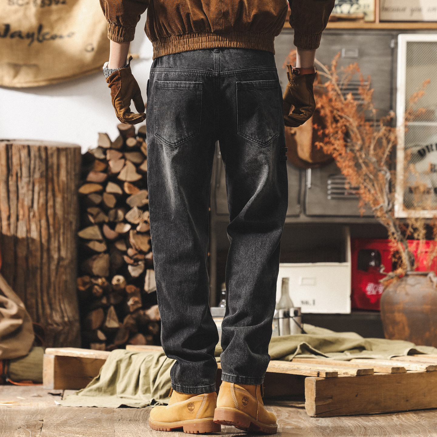 美式復古水洗牛仔褲男款直筒寬鬆長褲2026春季潮牌休閒工作服褲子