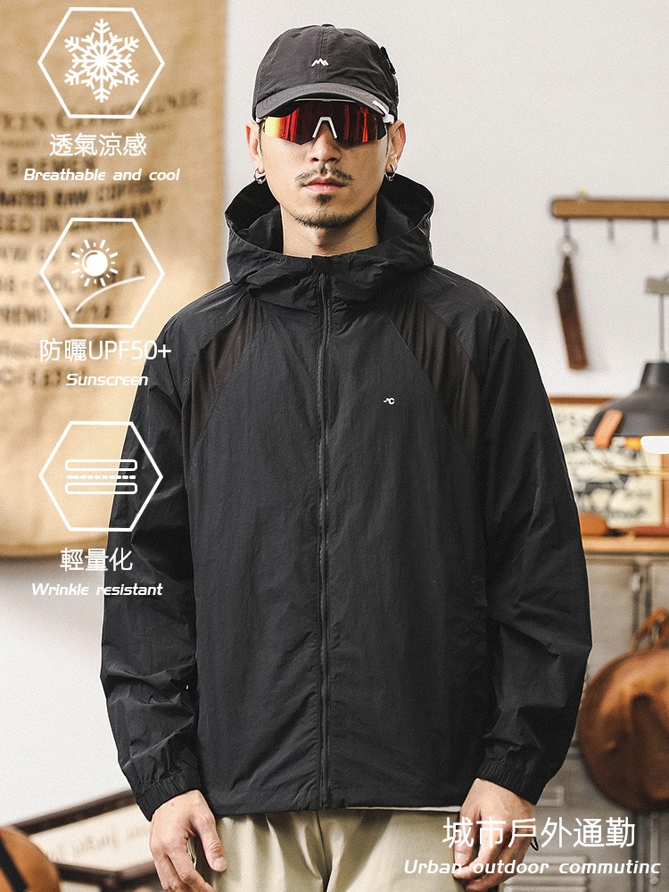傑雷諾夏季薄款UPF50+防曬衣男涼感寬鬆山系戶外騎行防曬服外套男