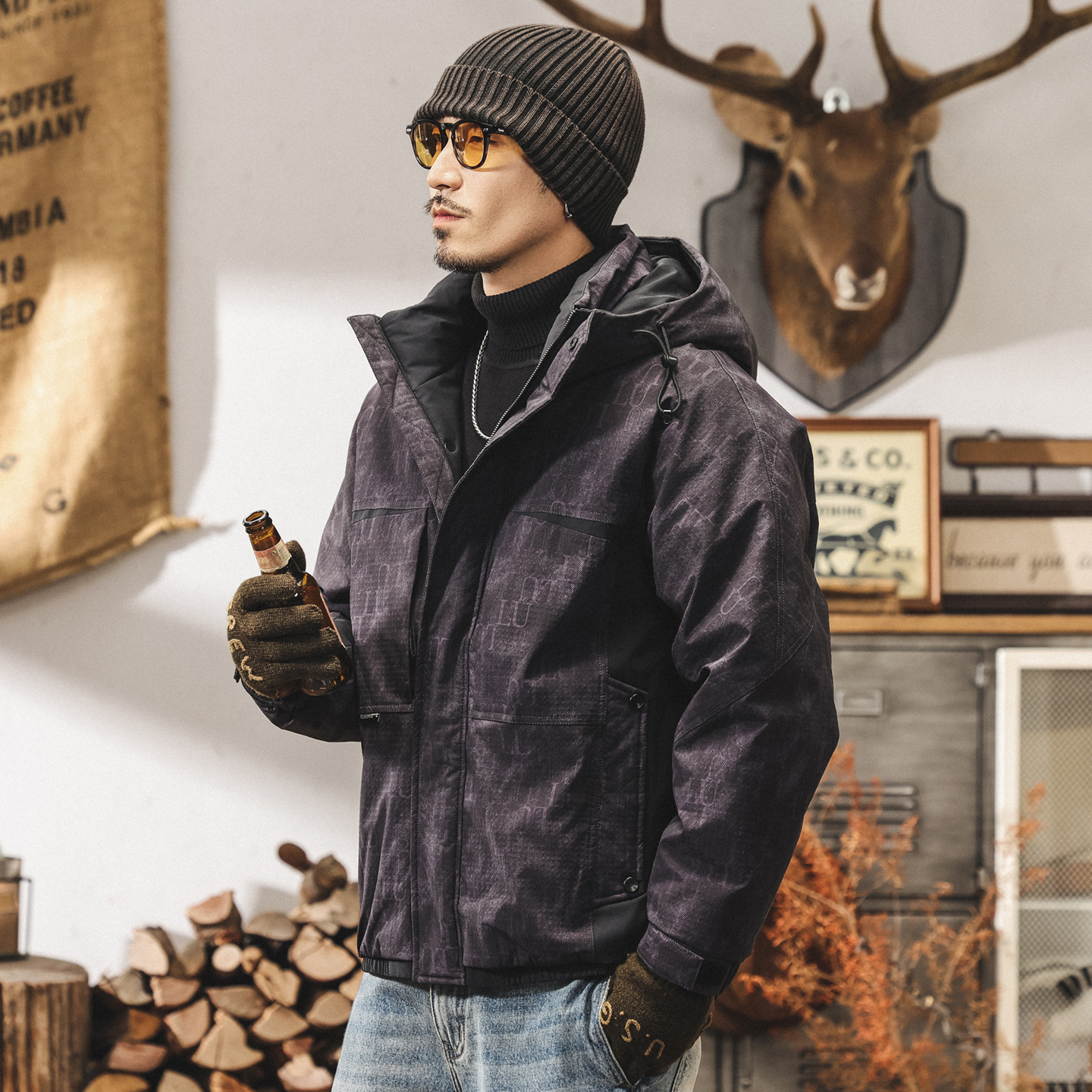 高蓬鬆禦寒90鴨絨男士羽絨服冬季新款加厚美式潮流保暖連帽外套男