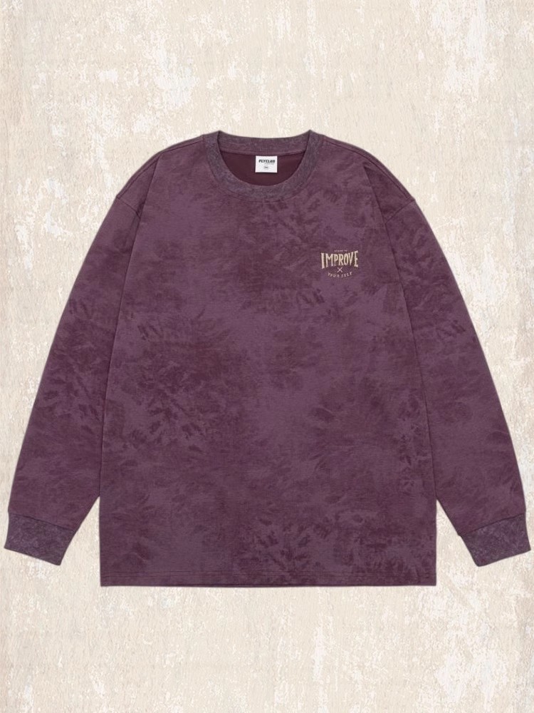 美式復古270g重磅長袖T恤男秋季潮牌雲染洗褪設計感男款寬鬆上衣