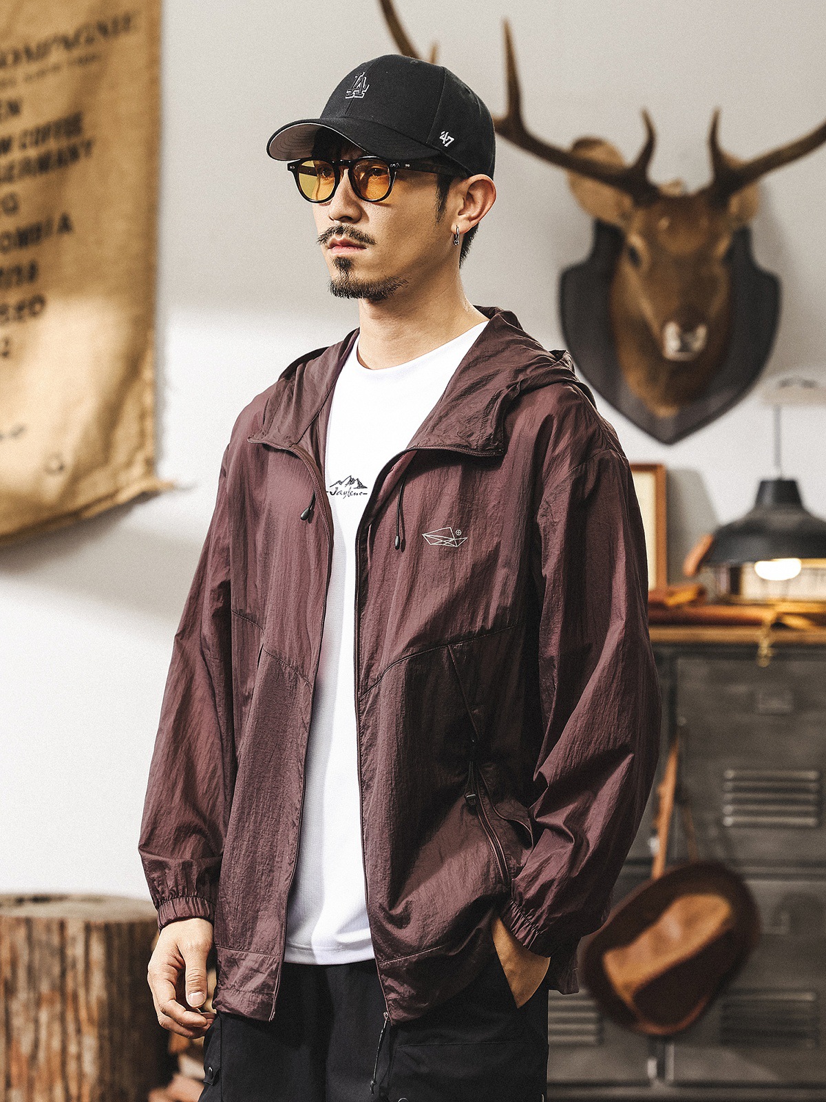 夏季戶外輕薄透氣防曬衣男士寬鬆防紫外線連帽速幹防曬服薄款外套