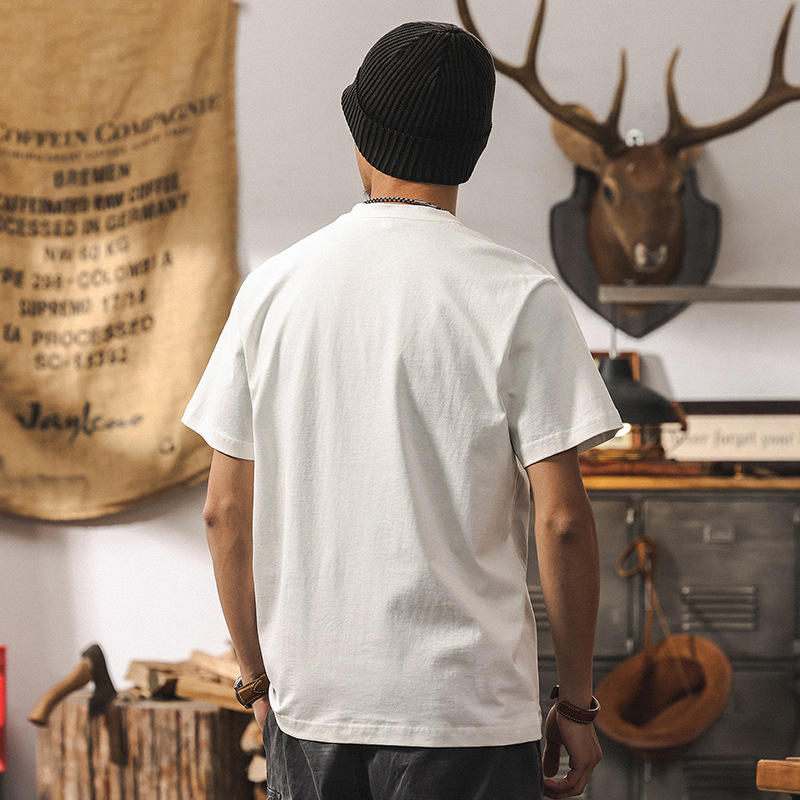 美式復古250g重磅T恤男2025新款短袖男夏季潮流亨利領男士polo衫