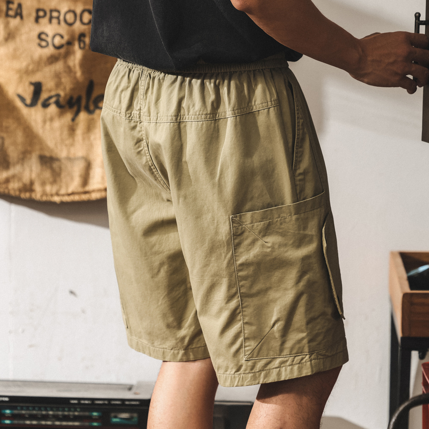 美式卡其色工裝短褲男夏季新款2025潮牌五分褲子寬鬆休閒中褲子男