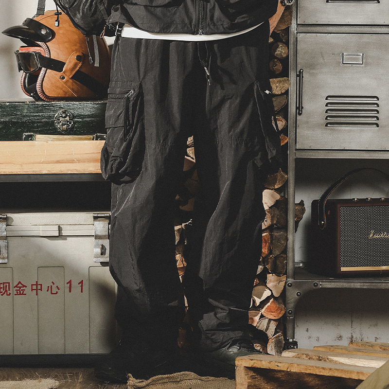 杰雷諾美式速乾工裝褲男夏季寬松山系多口袋機能褲子男大碼休閒褲