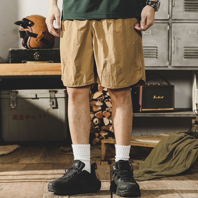 杰雷諾戶外排扣速乾短褲男夏季美式潮流寬鬆海邊沙灘運動五分褲男