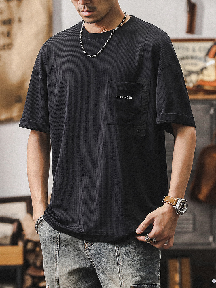 杰雷諾夏季薄款冰絲涼感T恤男短袖2024新款潮牌寬鬆大碼速乾T恤男