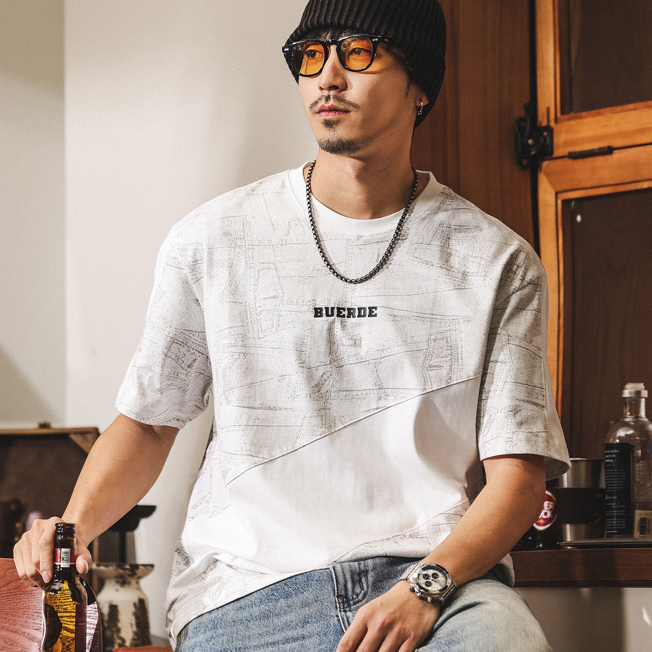 美式復古重磅T恤短袖男款夏季2026新款潮牌印花寬鬆半袖體恤