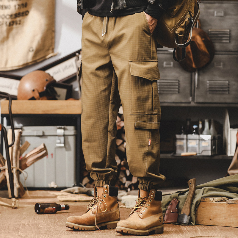 美式復古工裝褲子男2024秋季新款寬鬆直筒休閒褲潮牌男士束腳長褲