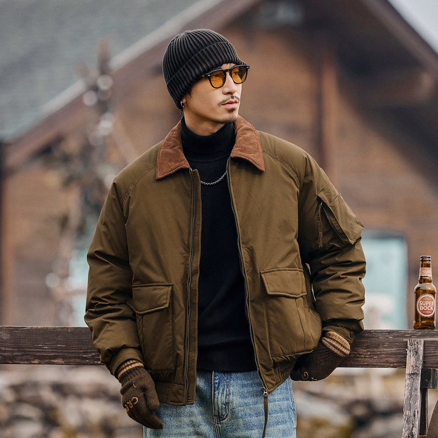 高充絨美式復古90純白鴨絨工裝羽絨服男冬季戶外加厚保暖抗寒外套